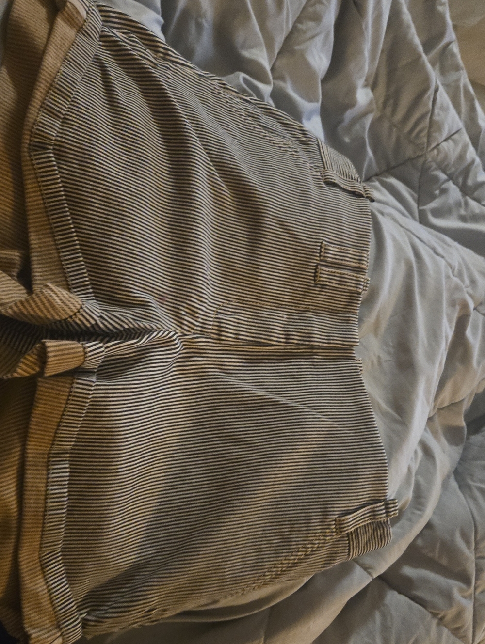Zac Posen Beige and Off-White Striped Shorts